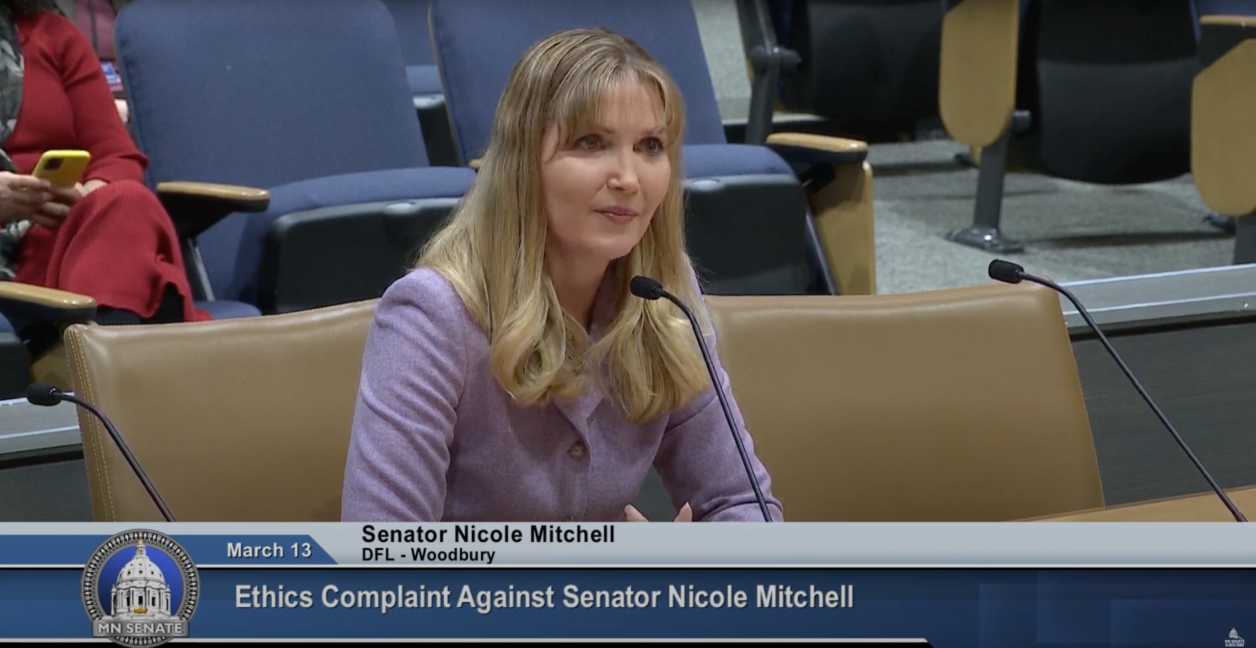 Nicole Mitchell at ethics hearing